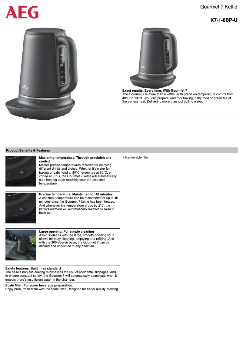 Imagen de la primera página del manual del dispositivo Gourmet 7 K7-1-6BP-U