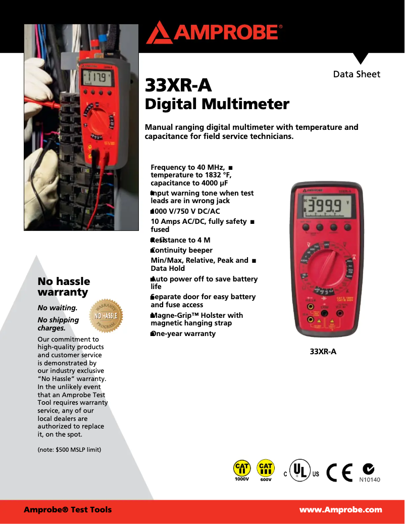 Imagen de la primera página del manual del dispositivo 33XR-A