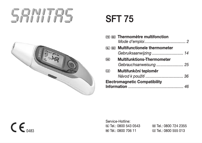 Imagen de la primera página del manual del dispositivo SFT 75
