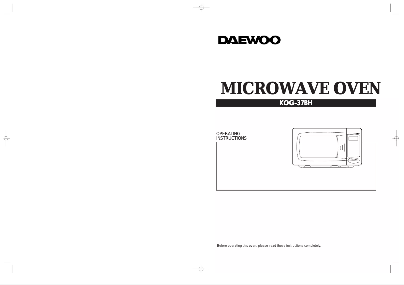 Page 1 de la notice Manuel utilisateur Daewoo KOG-37BH