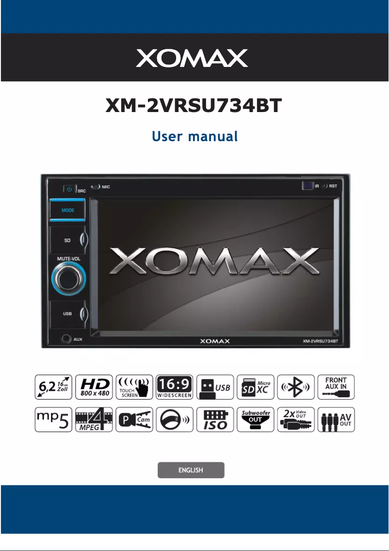 Page n°1 - Manuel utilisateur Xomax XM-2VRSU734BT