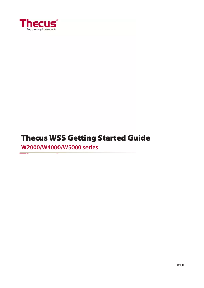 Page n°1 - Manuel utilisateur Thecus 12TB W4000+
