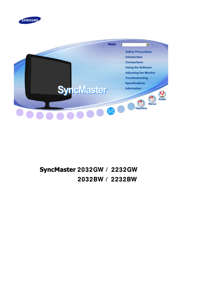 Page 1 de la notice Manuel utilisateur Samsung SyncMaster 2032GW