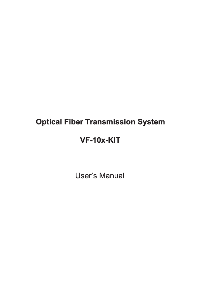 Page 1 de la notice Manuel utilisateur Planet VF-102SC-KIT