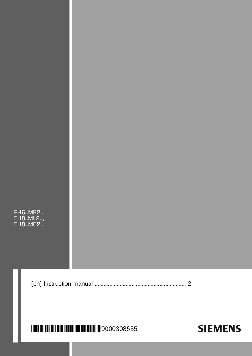 Page n°1 - Manuel utilisateur Siemens EH801ME21E