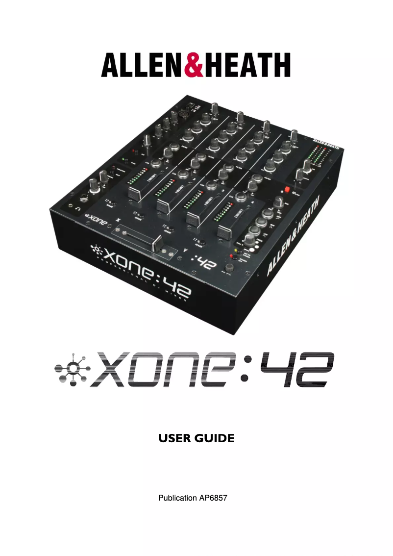 Page n°1 - Manuel utilisateur Allen & Heath XONE:42