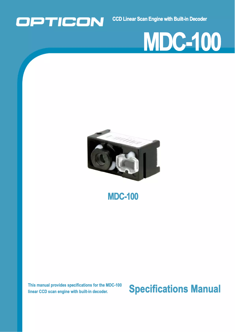 Page n°1 - Manuel utilisateur Opticon MDC-100