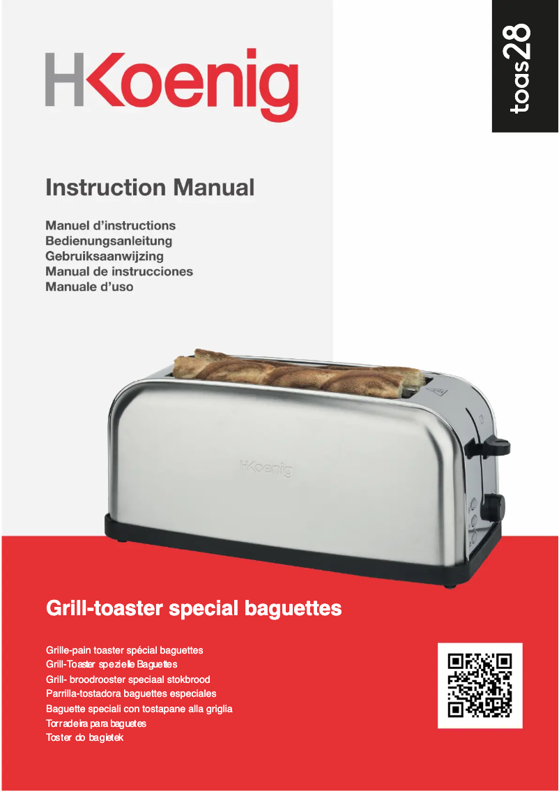 Page 1 de la notice Manuel utilisateur H.Koenig TOAS28