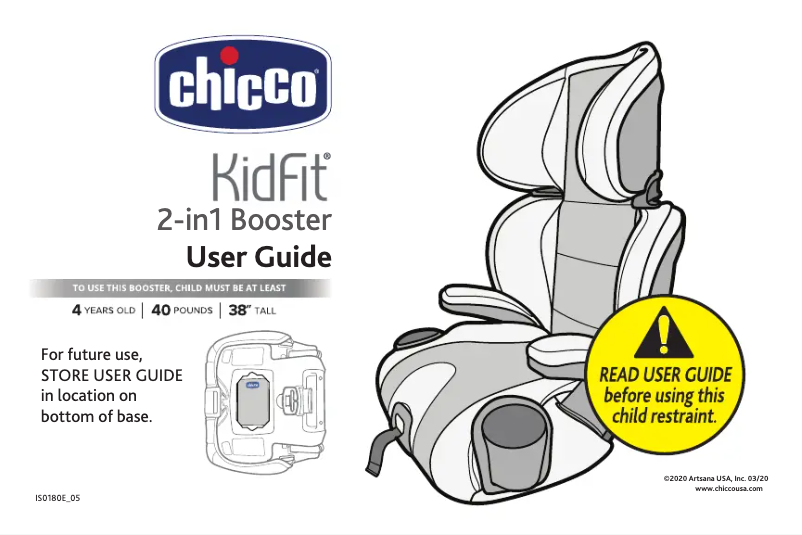 Page 1 de la notice Manuel utilisateur Chicco KidFit Snack Console