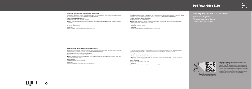 Imagen de la primera página del manual del dispositivo PowerEdge T130