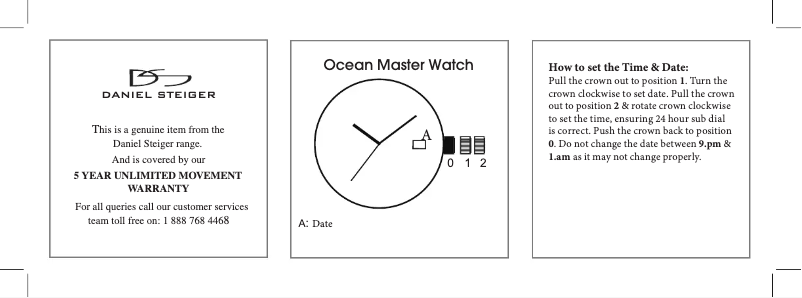 Page 1 de la notice Manuel utilisateur Daniel Steiger Ocean Master