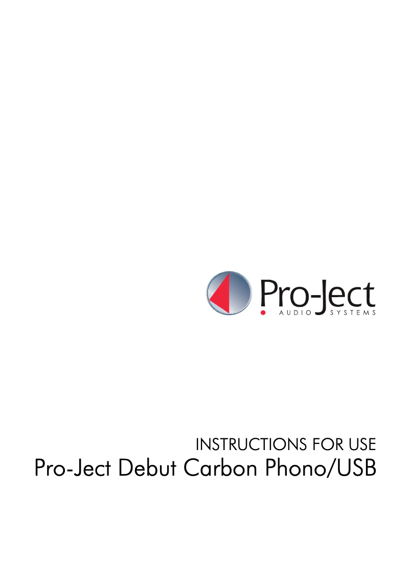 Page 1 de la notice Manuel utilisateur Pro-Ject Debut Carbon Phono USB