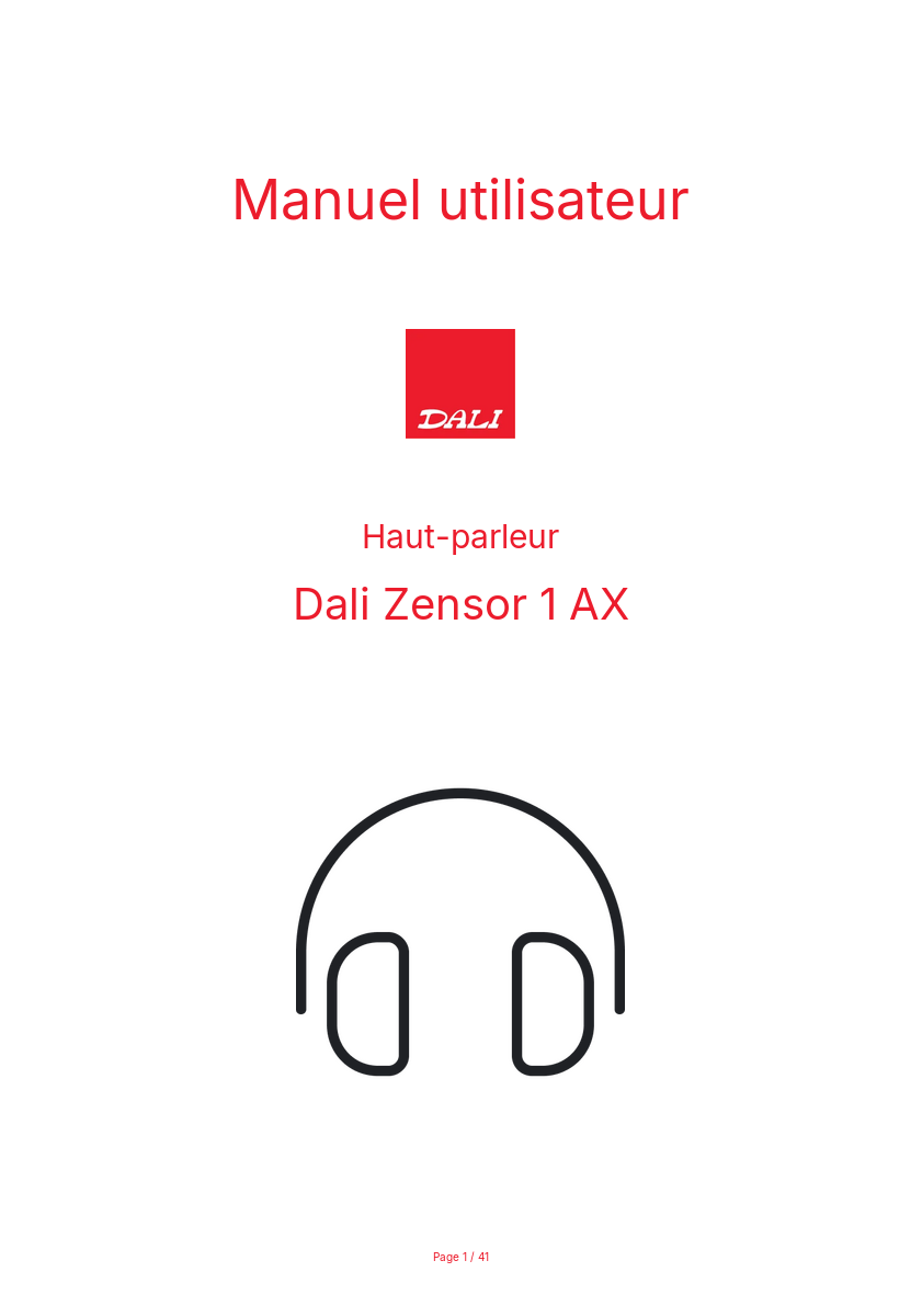 Image de la première page du manuel de l'appareil Zensor 1 AX