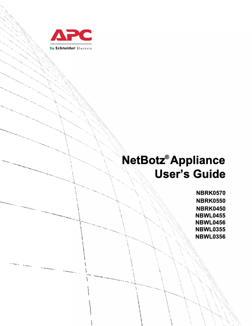 Page n°1 - Manuel utilisateur NetBotz NBWL0355