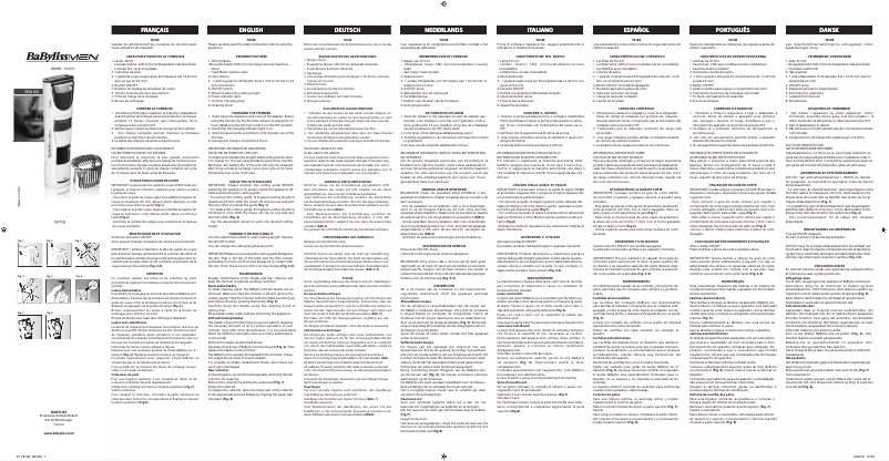 Page 1 de la notice Manuel utilisateur BaByliss Wtech Precision T810E