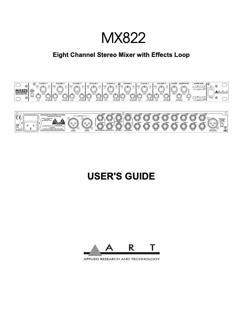 Image de la première page du manuel de l'appareil MX822