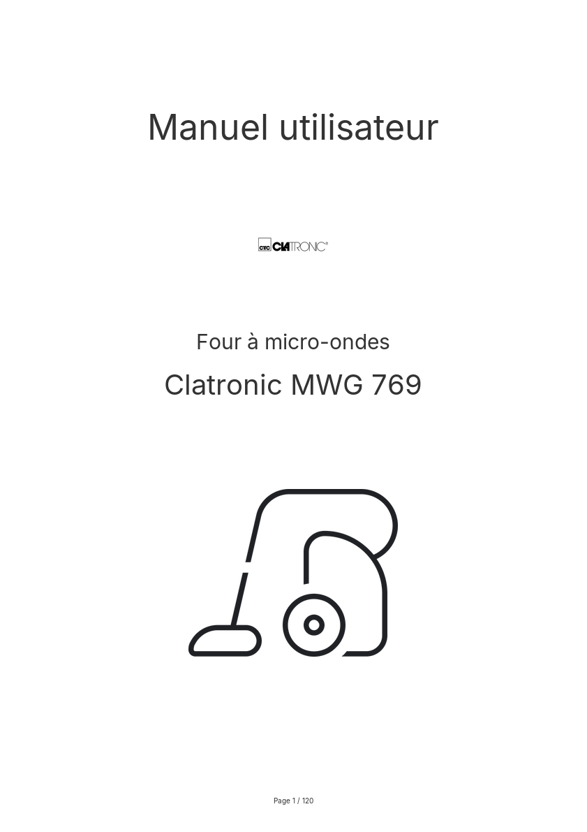 Image de la première page du manuel de l'appareil MWG 769