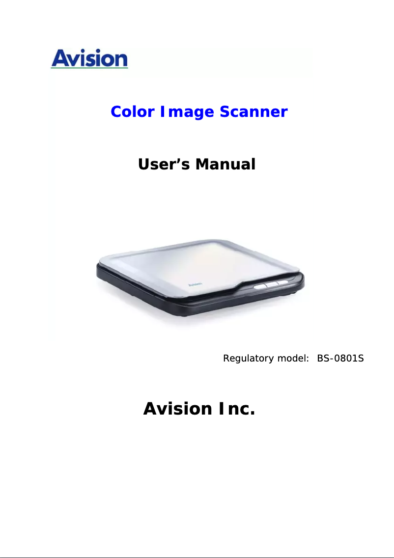 Page 1 de la notice Manuel utilisateur Avision AVA5