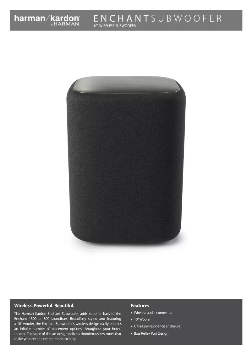 Page 1 de la notice Fiche technique Harman Kardon Enchant