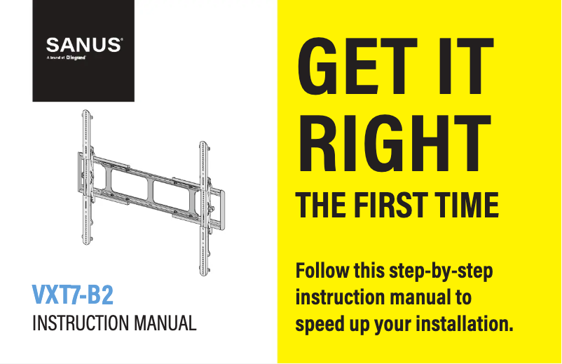 Page 1 de la notice Manuel utilisateur Sanus VXT7-B2