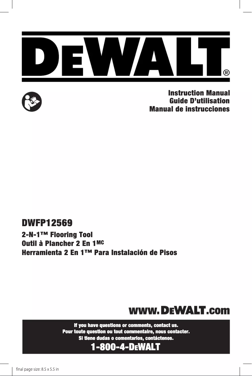 Image de la première page du manuel de l'appareil DWFP12569