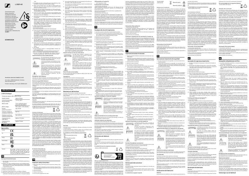 Página 1 del manual Instrucciones de seguridad Sennheiser L 2021-40