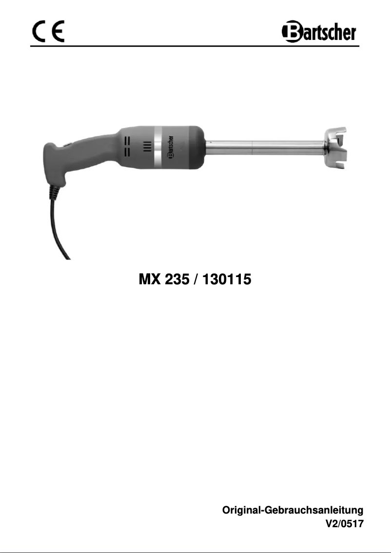 Page 1 de la notice Manuel utilisateur Bartscher MX 235