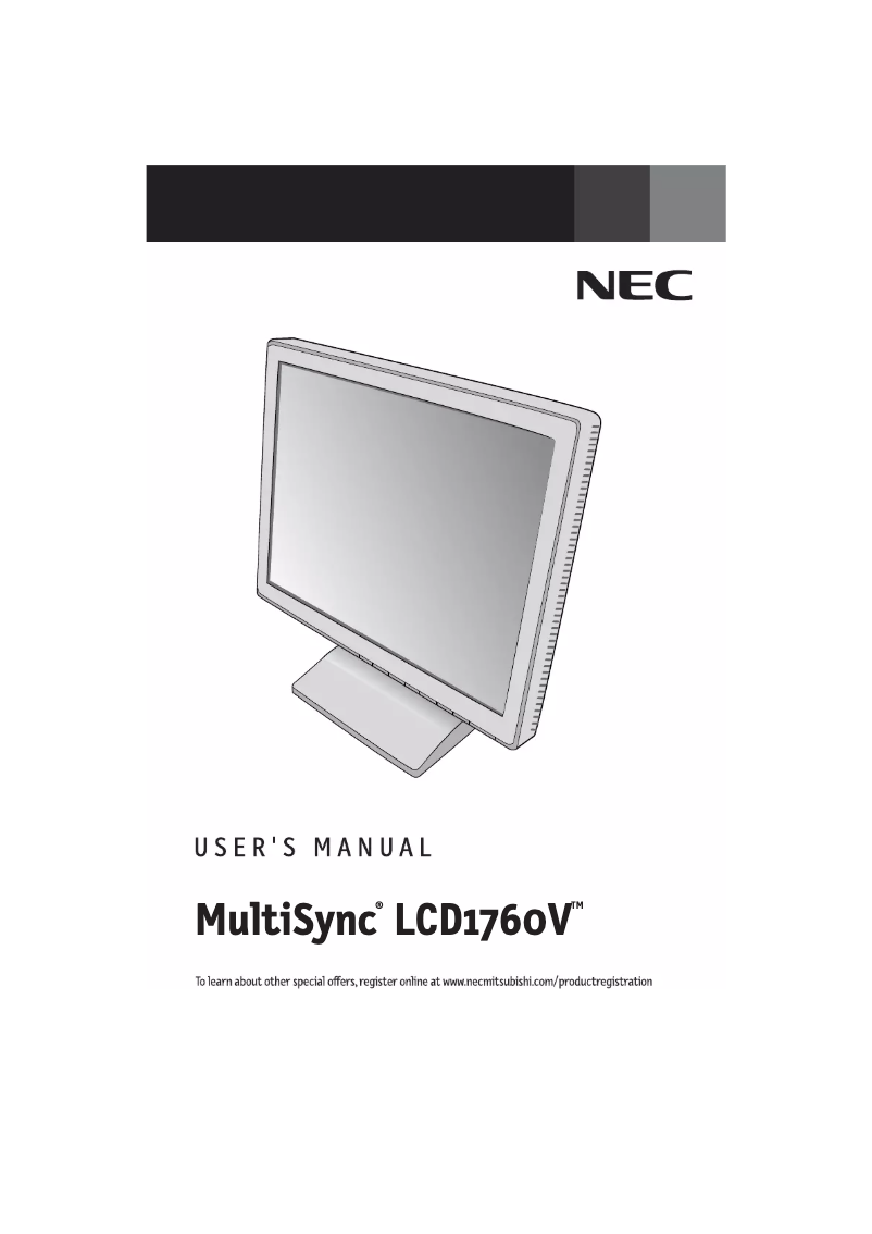 Imagen de la primera página del manual del dispositivo MultiSync LCD1760V