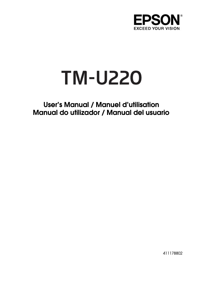 Image de la première page du manuel de l'appareil TM-U220B