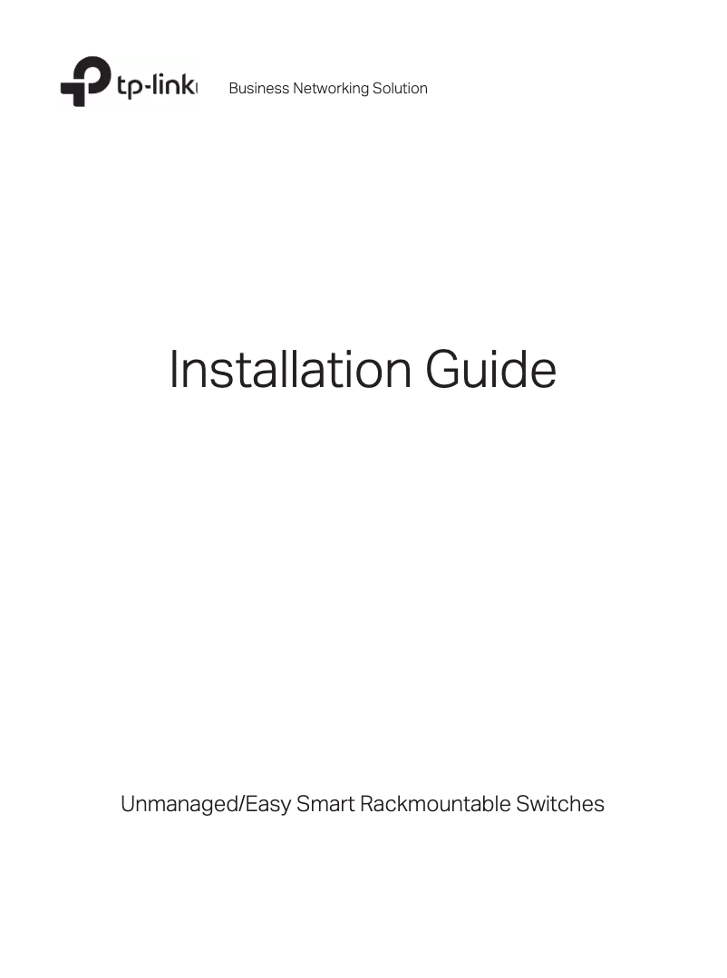 Page n°1 - Guide d'installation TP-Link TL-SG1016PE
