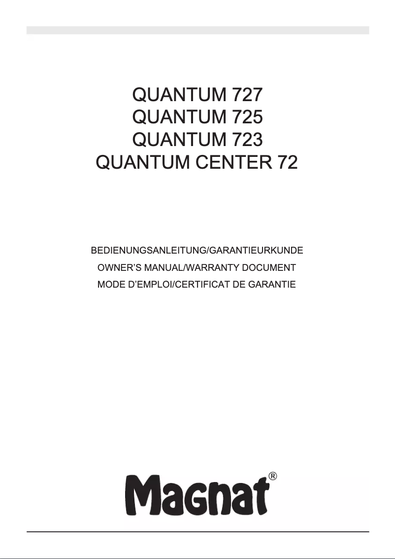 Image de la première page du manuel de l'appareil QUANTUM 727