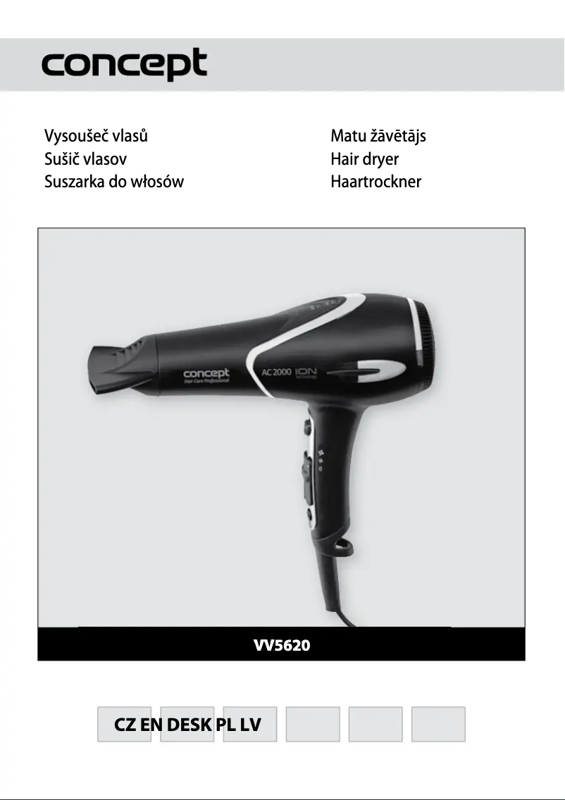 Image de la première page du manuel de l'appareil VV-5620