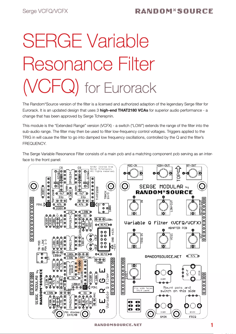 Image de la première page du manuel de l'appareil Variable Q VCF