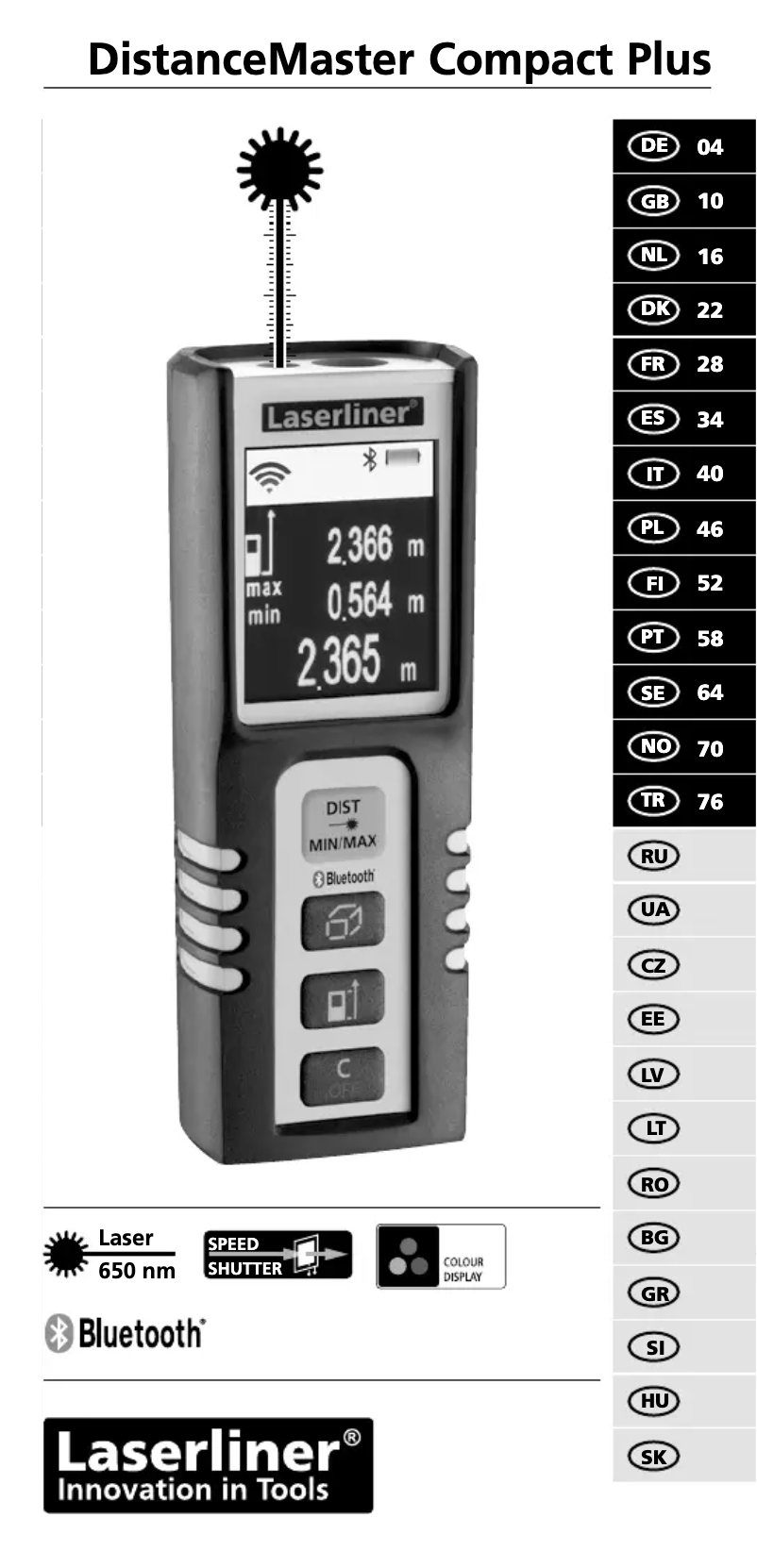 Image de la première page du manuel de l'appareil DistanceMaster Compact Plus
