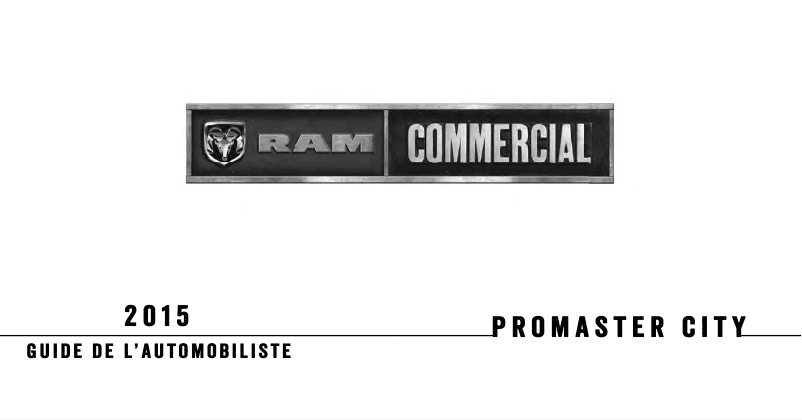 Page 1 de la notice Manuel utilisateur RAM ProMaster City (2015)