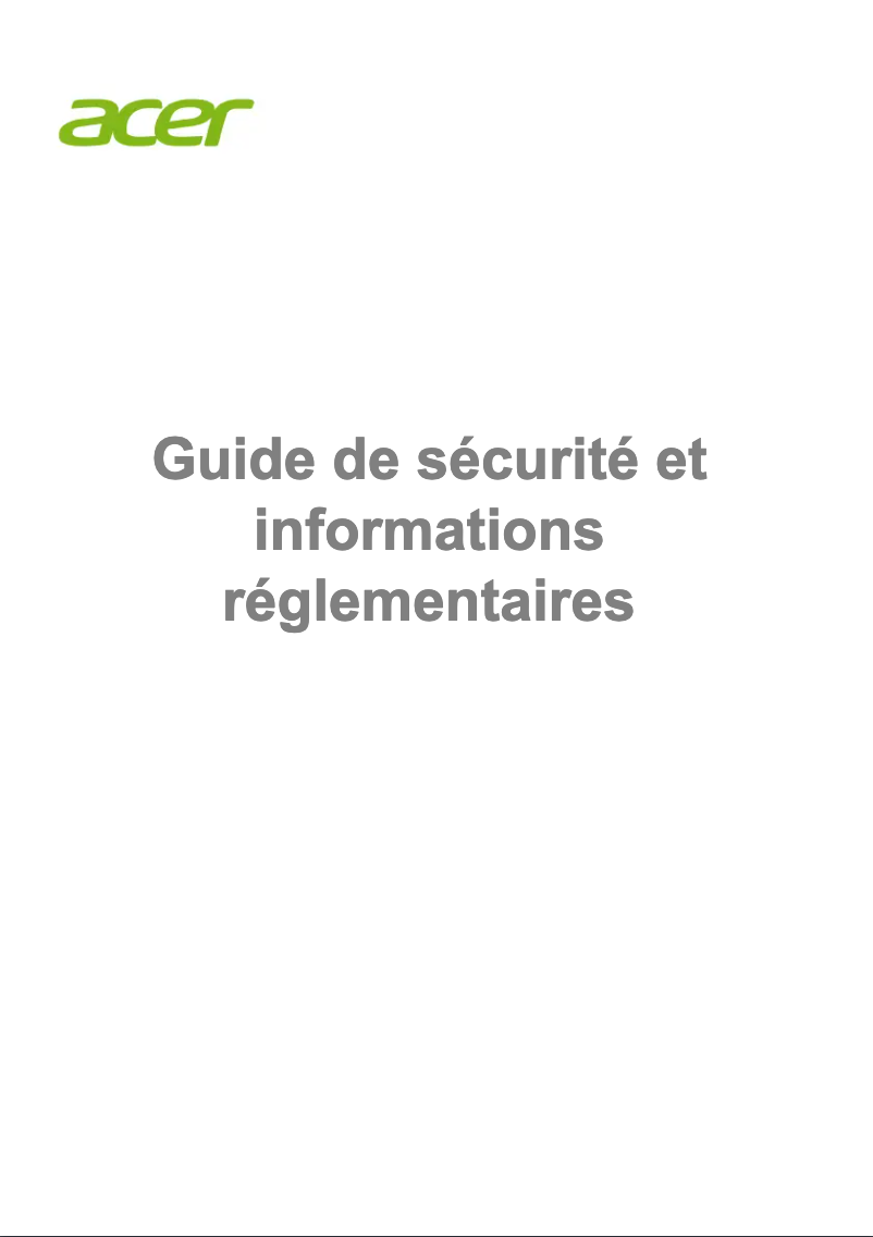 Page n°1 - Instructions de sécurité Acer Veriton M4660G