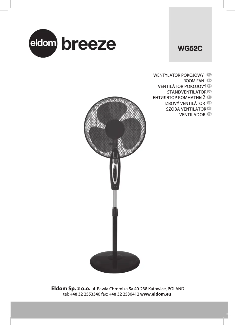 Page 1 de la notice Manuel utilisateur Eldom BREEZE WG52C