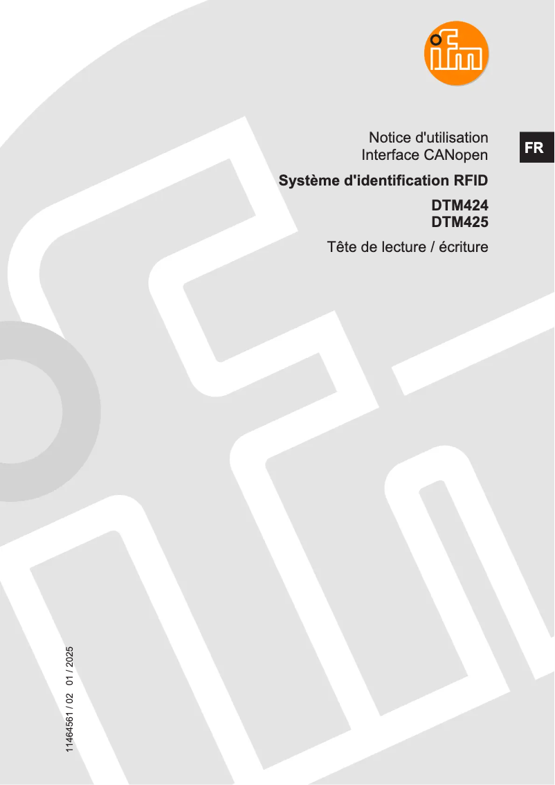 Page n°1 - Manuel utilisateur IFM DTM424