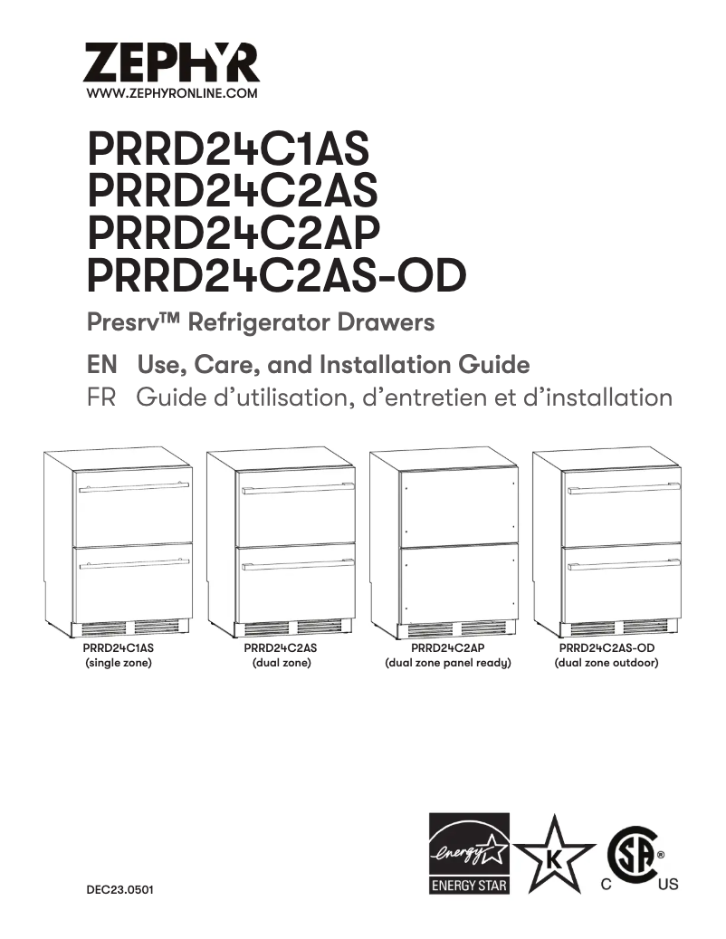 Image de la première page du manuel de l'appareil Presrv PRRD24C2AS-OD