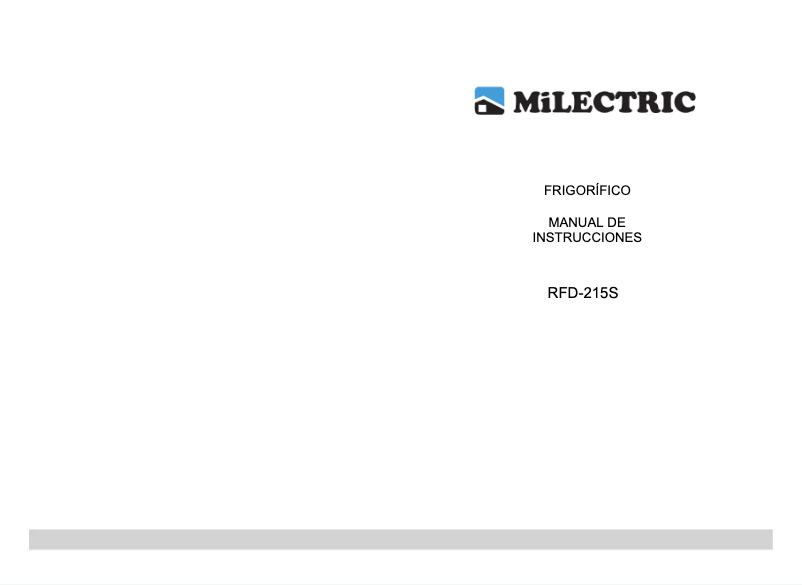 Page n°1 - Manuel utilisateur Milectric RFD-215S