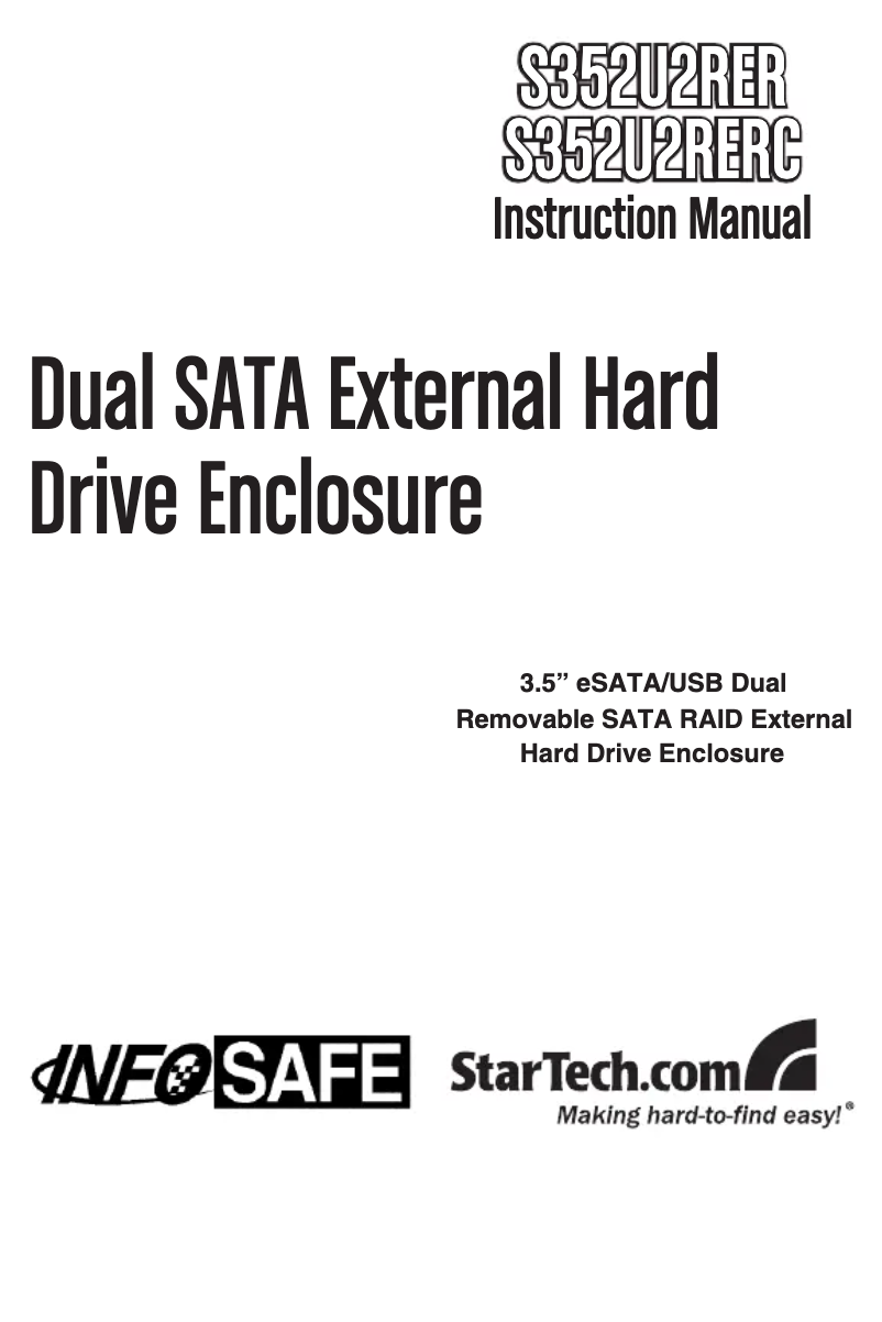 Page 1 de la notice Manuel utilisateur StarTech.com S352U2RER