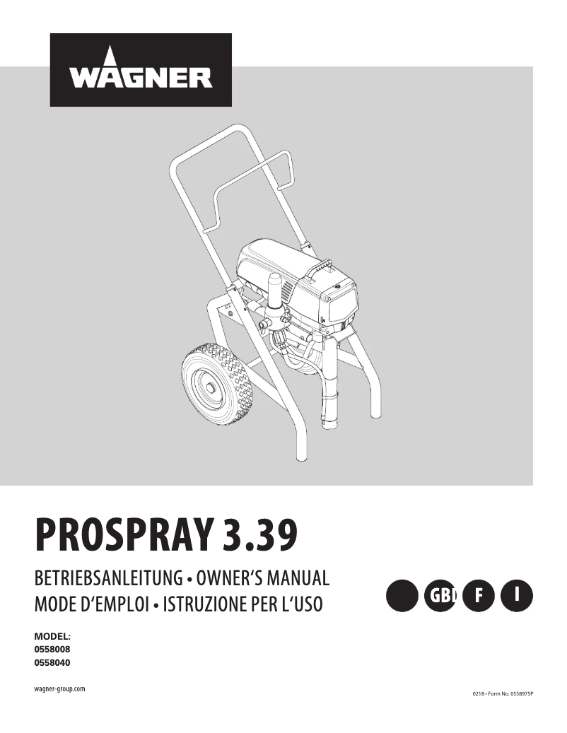 Image de la première page du manuel de l'appareil ProSpray 3.39