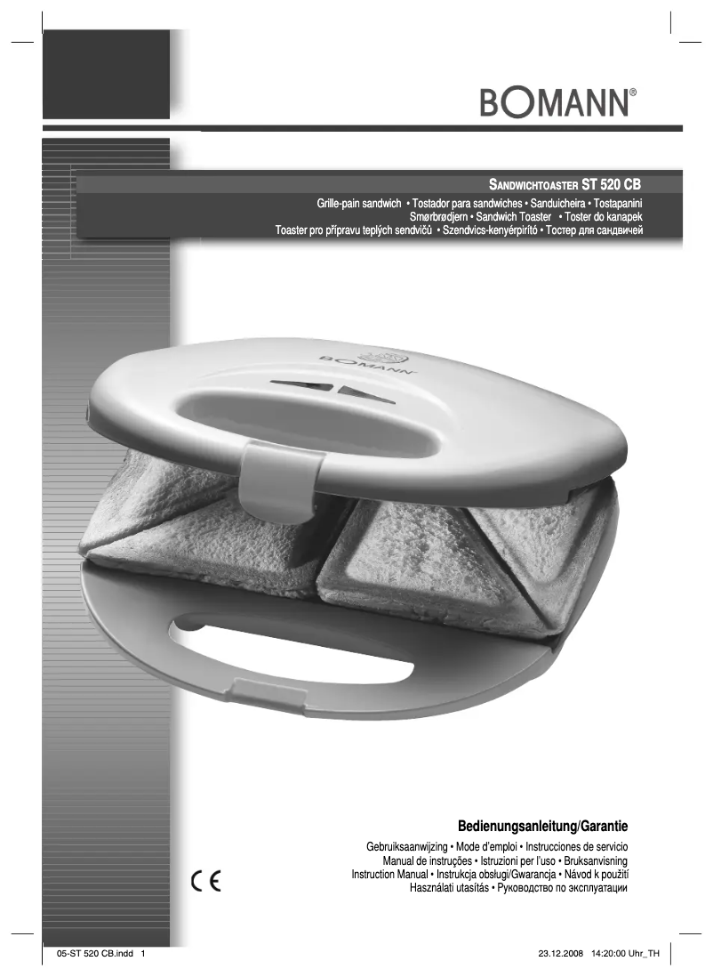 Page n°1 - Manuel utilisateur Bomann ST 520 CB