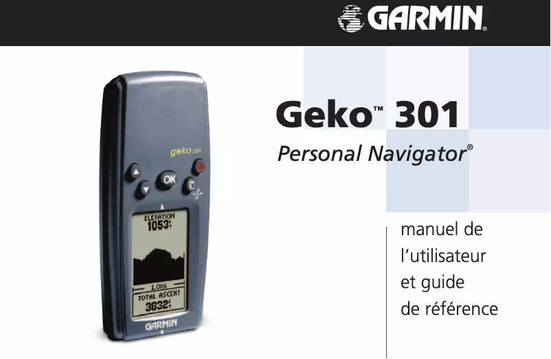 Page n°1 - Manuel utilisateur Garmin Geko 301