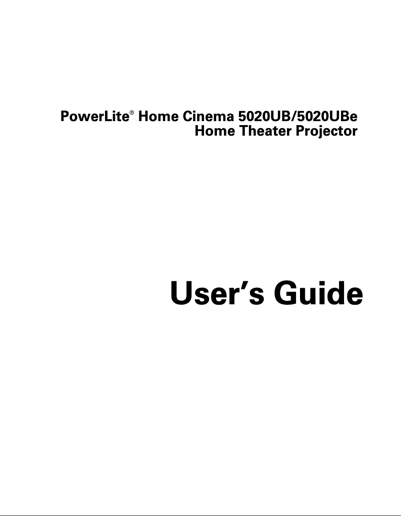 Imagen de la primera página del manual del dispositivo PowerLite Home Cinema 5020UBe