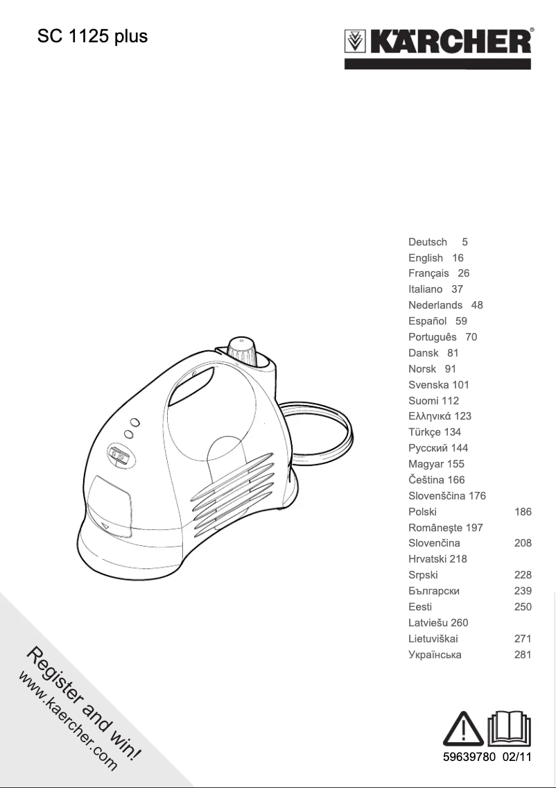 Página 1 del manual Manual de usuario Kärcher SC 1125 Plus