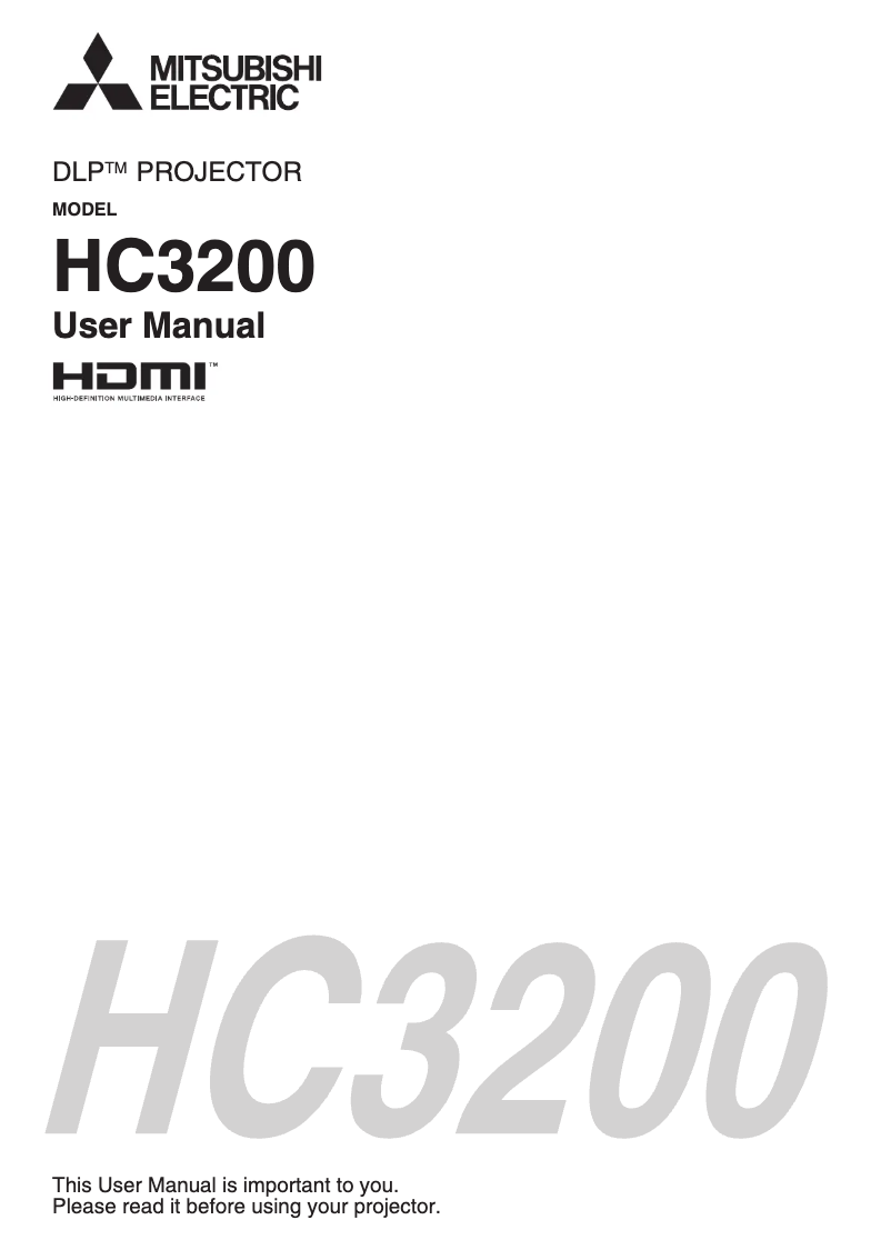 Image de la première page du manuel de l'appareil HC3200