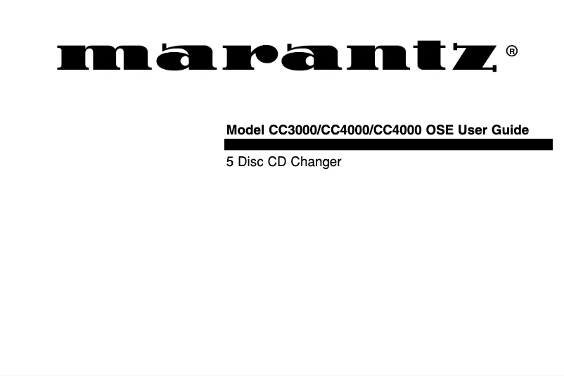 Page 1 de la notice Manuel utilisateur Marantz CC4000 OSE