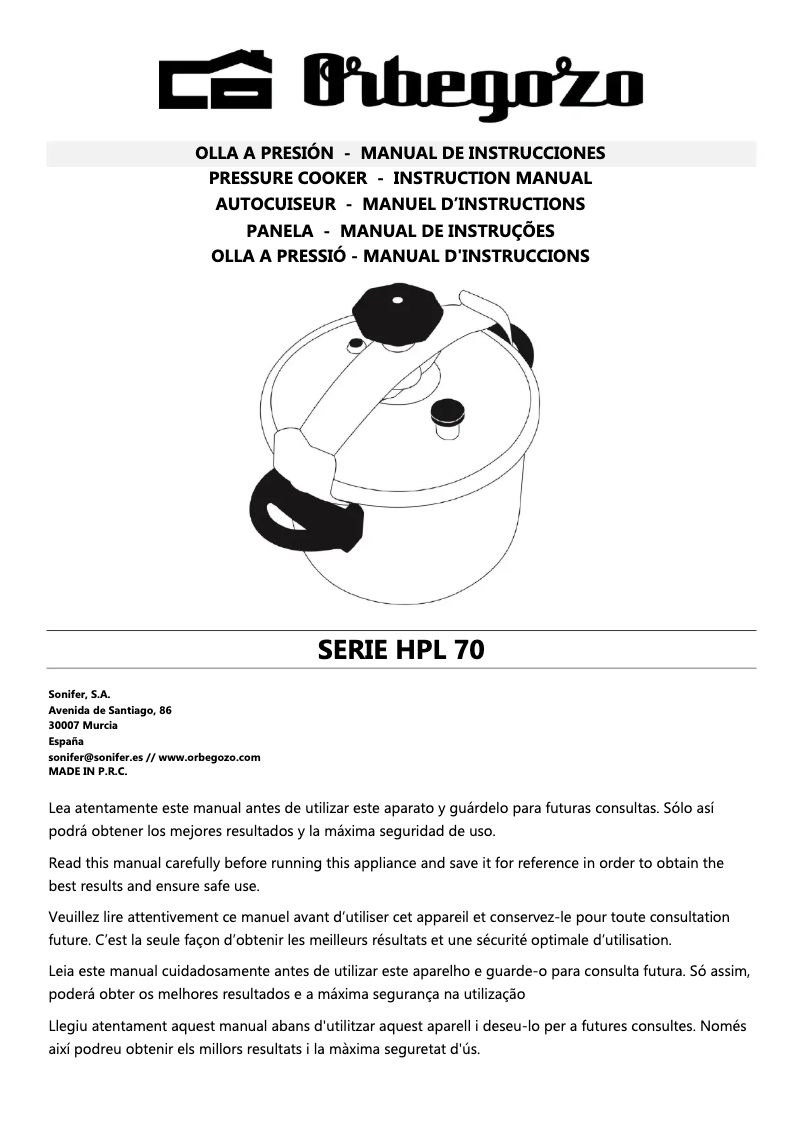 Page n°1 - Manuel utilisateur Orbegozo CFM 2028