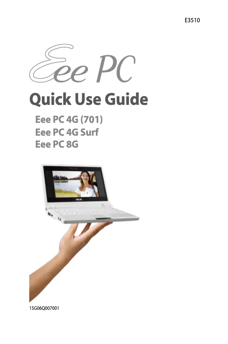 Image de la première page du manuel de l'appareil Eee PC 2G Surf